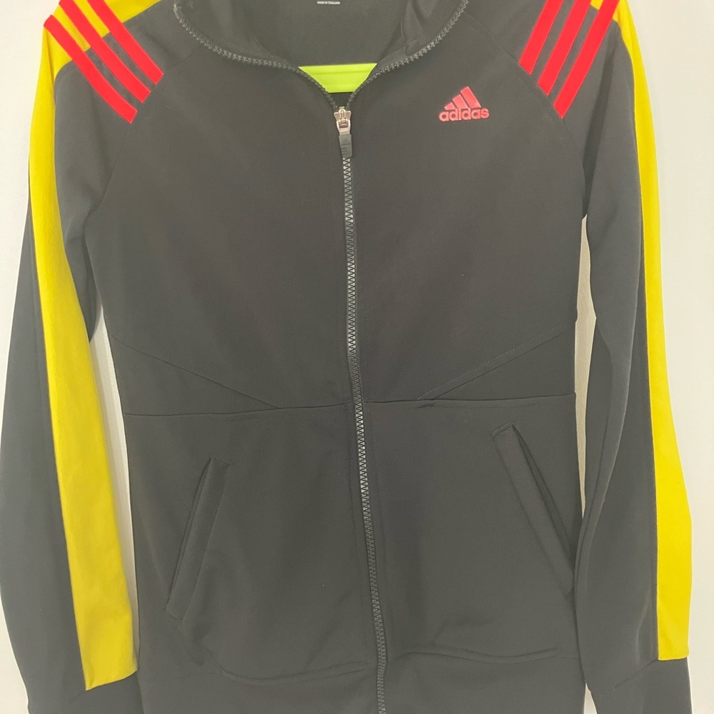 Adidas Climalite Black Jacket with Neon Accents